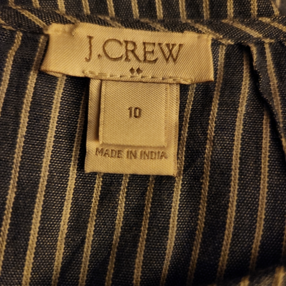 J. Crew Blue and White Striped Mini Dress Size 10 - Picture 4 of 9